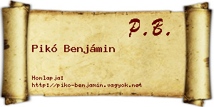 Pikó Benjámin névjegykártya